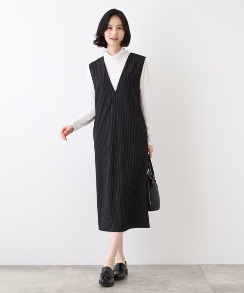 INDIVI（インディヴィ） ワンピース 「洗える」ウールライクジャンパー