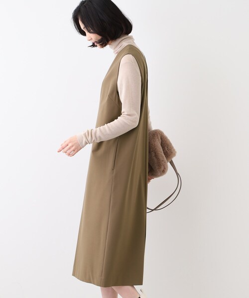 INDIVI（インディヴィ） ワンピース 「洗える」ウールライクジャンパー