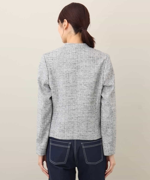 MK MICHEL KLEIN ジャケット ノーカラージャケット カラーレス