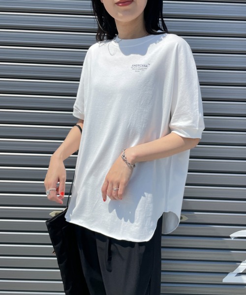 Americana ジーンズファクトリー アメリカーナ ラウンドヘムTシャツ AMERICANA tシャツ 「Americana×JEANS FACTORY/アメリカーナ