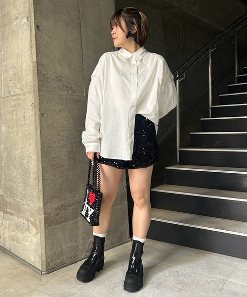 ブラウス シャツ 「Narcissus」シンプルオーバーシャツ レディース Narcissus ブラウス シャツ 「Narcissus」シンプルオーバー