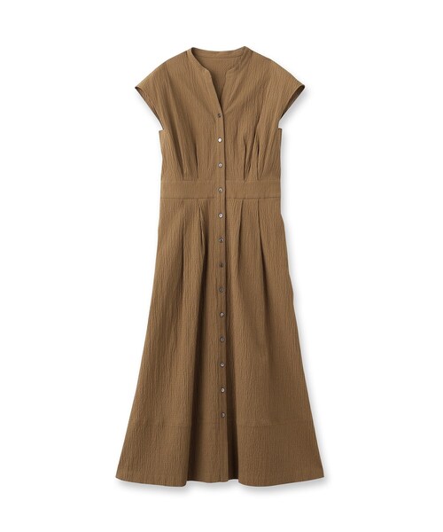 のいちご　DRESSTERIOR フレンチスリーブリップルワンピース DRESSTERIOR ワンピース 「ポケットあり/後ろウエストゴム