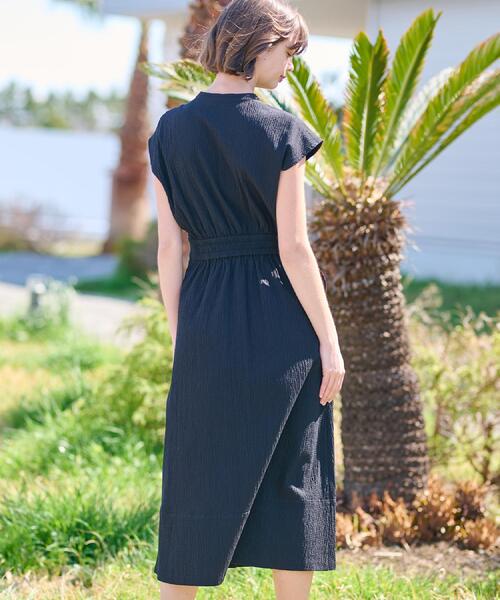 のいちご　DRESSTERIOR フレンチスリーブリップルワンピース DRESSTERIOR ワンピース 「ポケットあり/後ろウエストゴム