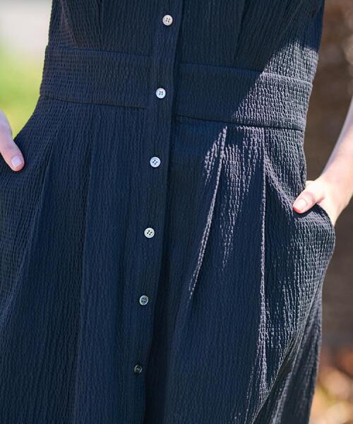 のいちご　DRESSTERIOR フレンチスリーブリップルワンピース DRESSTERIOR ワンピース 「ポケットあり/後ろウエストゴム
