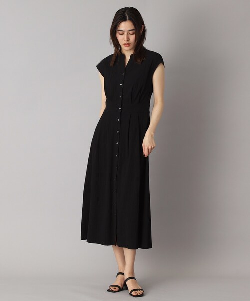 DRESSTERIORフレンチスリーブリップルワンピースSサイズ新品未使用 DRESSTERIOR ワンピース 「ポケットあり/後ろウエストゴム