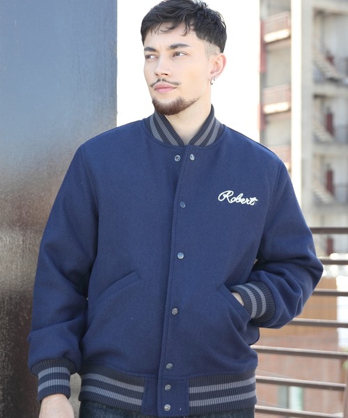 HOUSTON（ヒューストン） スタジャン X-LARGE ネイビー メンズ