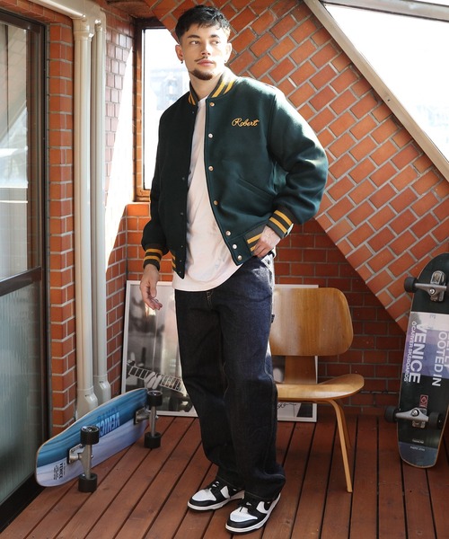 HOUSTON（ヒューストン） スタジャン X-LARGE ネイビー メンズ