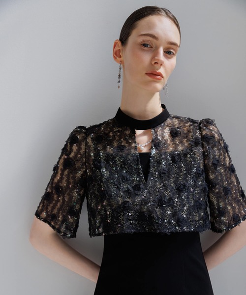 Leja ドレス 「LEJA」フラワースパンコールチュールフリルI