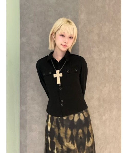 LAGUA GEM FAUX LEATHER PLEATS スカート LAGUA GEM | FAUX LEATHER PLEATS スカート (スカート