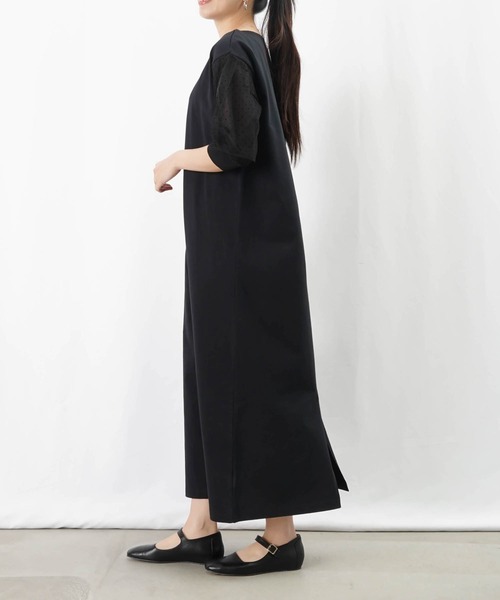LADY LUCK LUCA ワンピース LC/LLL 袖ドットチュールワンピース
