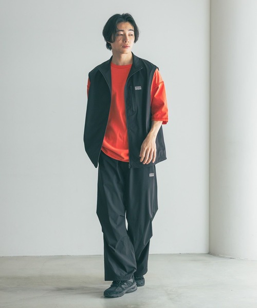 LE PHIL ブラック コットンナイロンベスト　ジレ LE PHIL ベスト ジレ マトラッセトリプルクロスヘムジレ