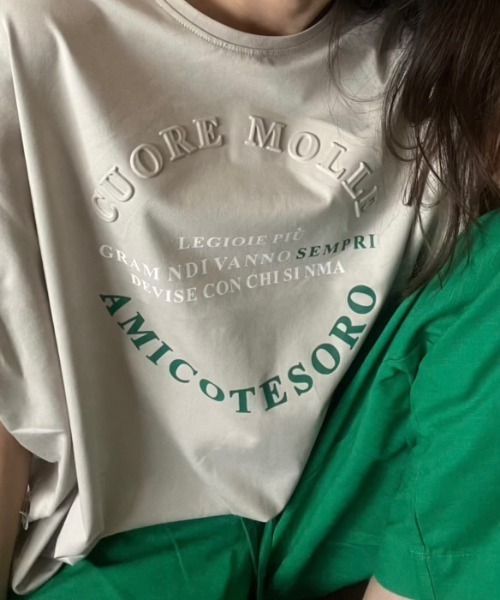 tシャツ エンボスロゴTシャツ レディース