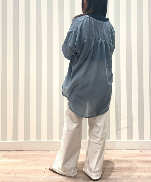 ブラウス シャツ rose dress top レディース Right-on ブラウス シャツ 「HONEYSUCKLE ROSE」シアーブラウス