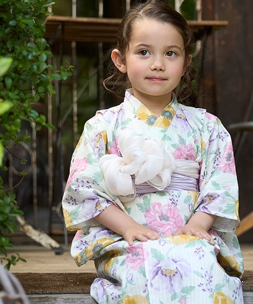 浴衣 大花柄2way浴衣 キッズ 子供 女の子 | petit main | 05