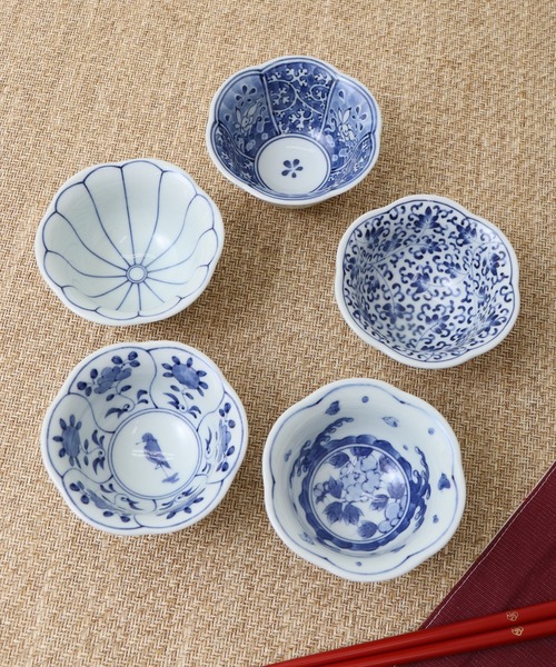 FUNALIVE（ファンアライブ） 食器 藍文様 花型小付揃波佐見焼