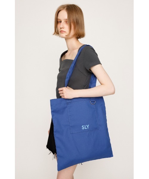 スライsly⭐トートバッグ新品タグ付き SLY トートバッグ 「WEB限定」POCKET LOGO TOTE BAG ポケット