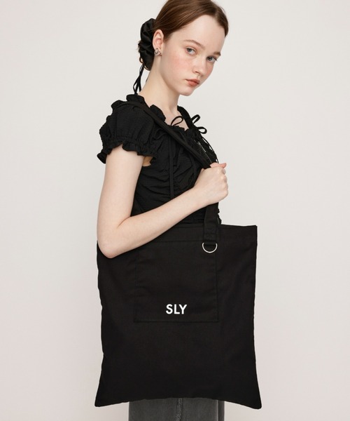 スライsly⭐トートバッグ新品タグ付き SLY トートバッグ 「WEB限定」POCKET LOGO TOTE BAG ポケット