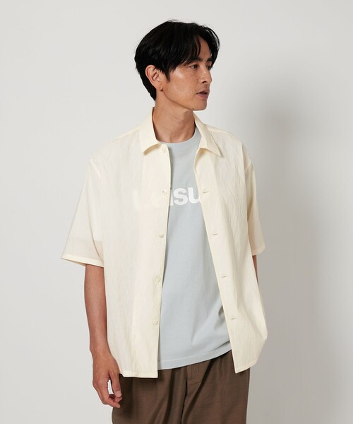 BEAUTY&YOUTH ヨウリュウ キャンプカラー フォルム シャツ （白） BEAUTY＆YOUTH UNITED ARROWS シャツ ヨウリュウ キャンプカラー