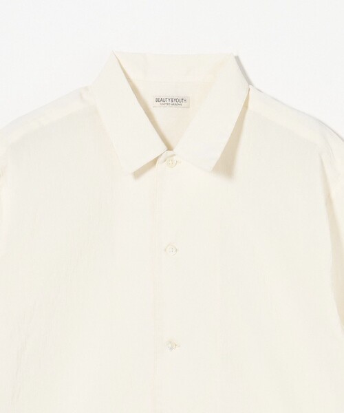 BEAUTY&YOUTH ヨウリュウ キャンプカラー フォルム シャツ （白） BEAUTY&YOUTH UNITED ARROWS｜ヨウリュウ キャンプカラー シャツ