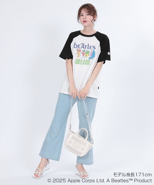 マリークワントᎢシャツワンピース MARY QUANT マリークワント Tシャツ ビッグサイズ バニラ