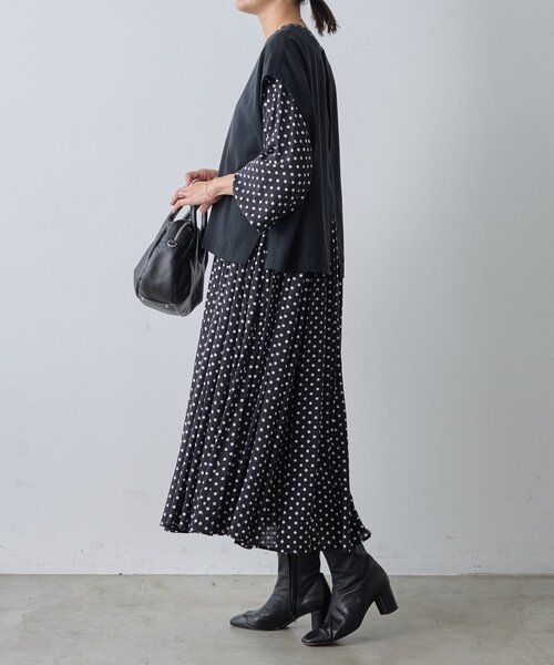 BEARDSLEY ワンピース ドットギャザーワンピース : ZOZOTOWN