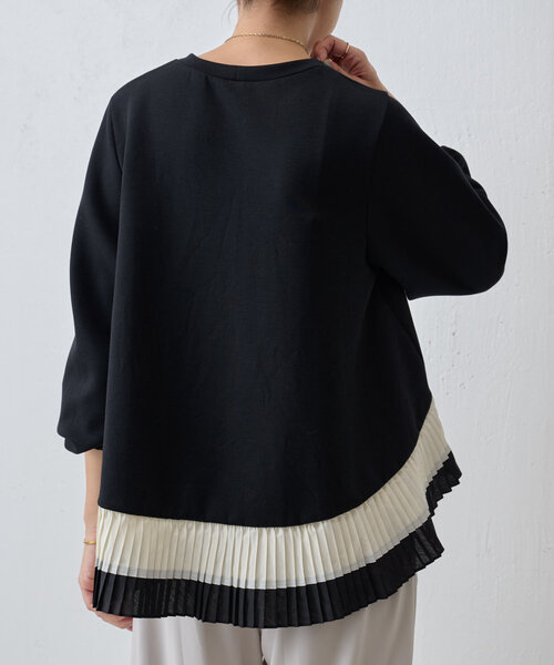 BEARDSLEY✨ 今期大人気後ろプリーツカットソー✨ブラック黒19800円 BEARDSLEY 「BEARDSLEY」 長袖カットソー FREE ブラック