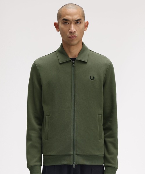 【美品】フレッドペリー ジップアップジャケット オリーブ FRED PERRY（フレッドペリー） トレーナー スウェット Zip Through