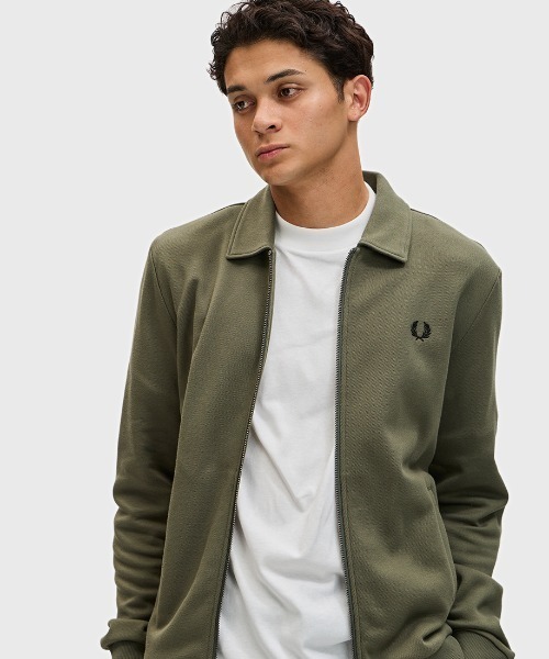 【美品】フレッドペリー ジップアップジャケット オリーブ FRED PERRY（フレッドペリー） ブルゾン アウター Zip Overshirt
