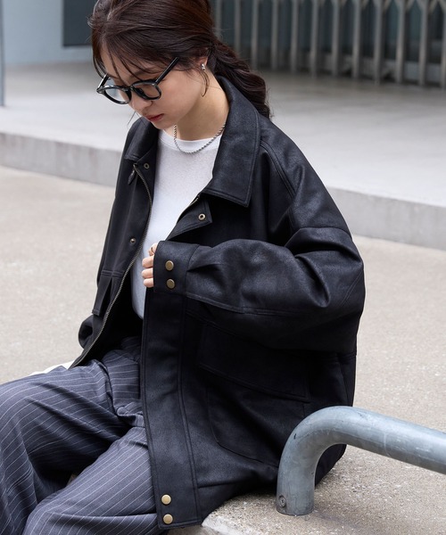 MONO-MART ブルゾン アウター スムースタッチバルーンスリーブ