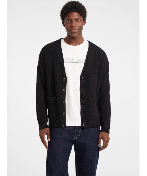 カーディガン GUESS JEANS Ls Vn Boucle Cardi Sweater メンズ