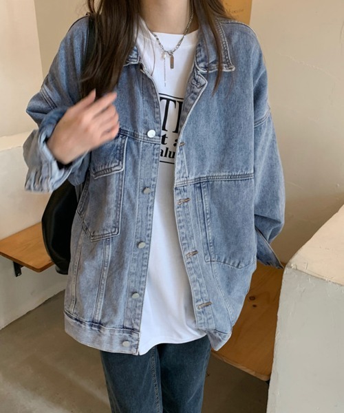 「Miniministore」 デニムジャケット L サックスブルー レディース