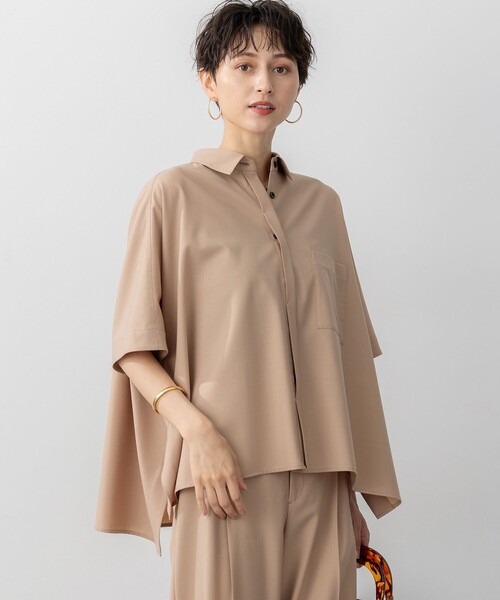 23区（ニジュウサンク） ブラウス シャツ 「洗える」TWマットクロス