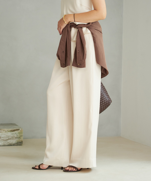 plage パンツ 「追加」dull satin relax レディース : ZOZOTOWN Yahoo