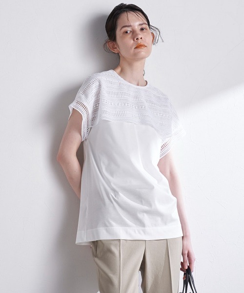 la.f（ラ・エフ） 半袖カットソー 9号 ホワイト レディース