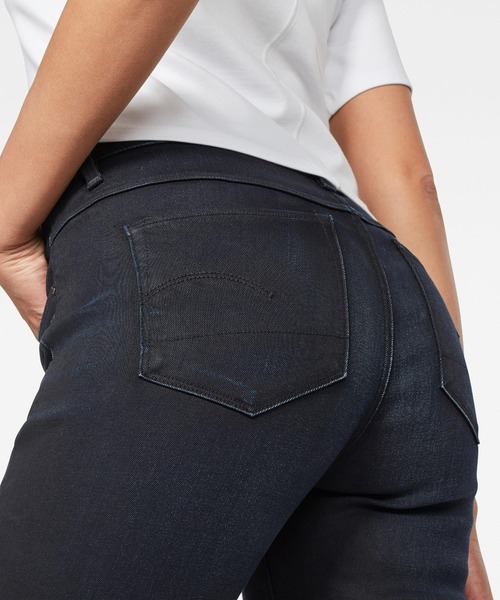 「G-STAR」 スキニーデニムパンツ 23inch ダークインディゴブルー レディース_画像4