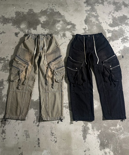 A’gem / カーゴパンツ/FREE/ポリエステル/BLK/3501600300 A'gem 9（エージェムナイン） カーゴパンツ A'GEM/9 × .kom 「A'GEM/9