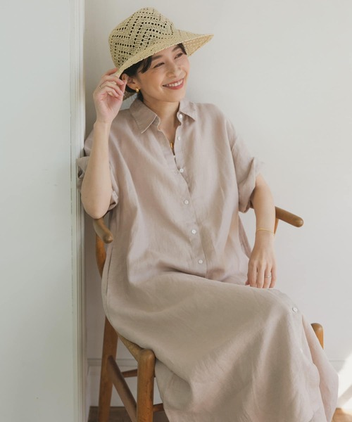 「URBAN RESEARCH DOORS」 シャツワンピース MEDIUM ナチュラル レディース_画像7