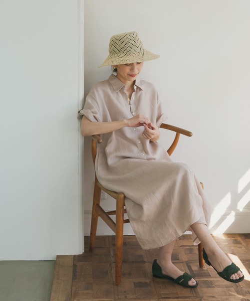 「URBAN RESEARCH DOORS」 シャツワンピース MEDIUM ナチュラル レディース_画像9