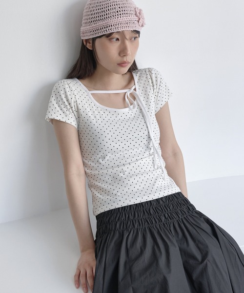 「UNE MANSION」 半袖カットソー MEDIUM グレー レディース_画像3