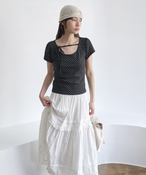 「UNE MANSION」 半袖カットソー MEDIUM グレー レディース_画像5