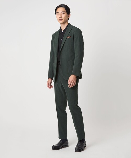 新品タグ付き✨】大特価✨】ダークグリーン スリムフィット スラックス green label relaxing（グリーンレーベルリラクシング） スラックス A+