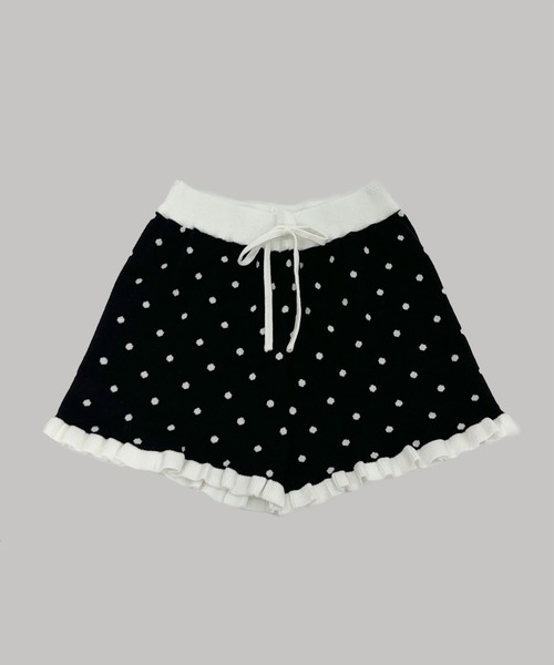 パンツ 「 お気に入り登録数4,000突破・着用動画あり! 」ドットフリルニットパンツ レディース