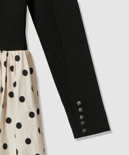 allureville（アルアバイル） ワンピース ドット柄ドッキングニット