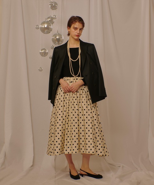 allureville（アルアバイル） ワンピース ドット柄ドッキングニット