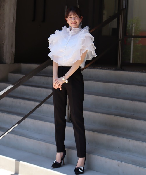 「SMILE ORCHID」 半袖ブラウス M ホワイト レディース_画像6