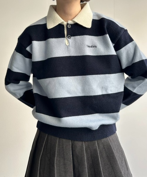 LACーVERT ニット セーター ボーダーポロニット レディース : ZOZOTOWN