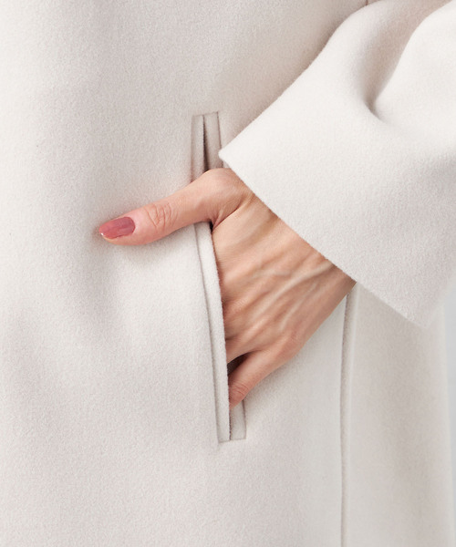 「A/C DESIGN BY ALPHA CUBIC」 ノーカラーコート 11号 ブラック レディース_画像7