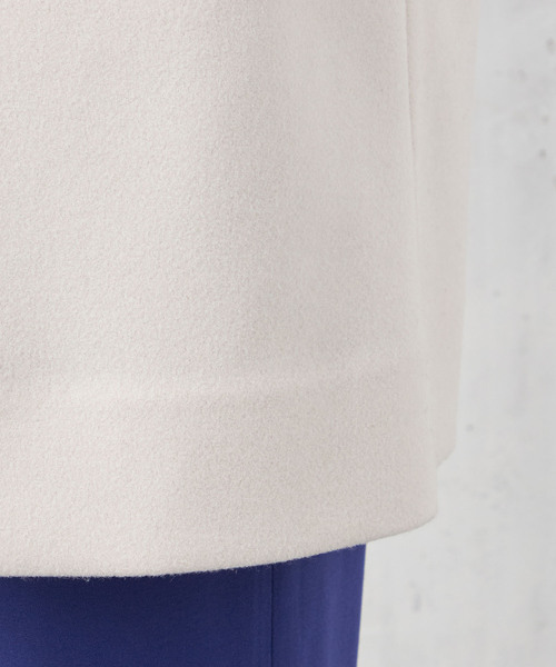 「A/C DESIGN BY ALPHA CUBIC」 ノーカラーコート 11号 ブラック レディース_画像9