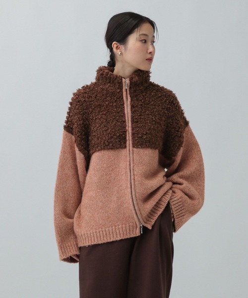 LEPSIM（レプシィム） カーディガン 3.5ゲージ切り替えZIPカーディガン