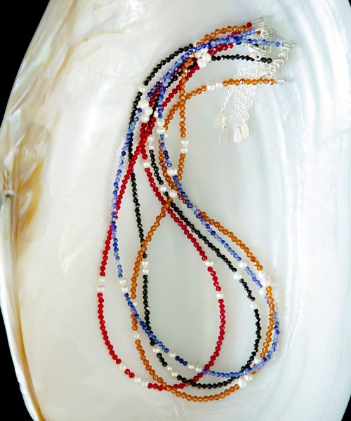 ネックレス LAPUIS(ラピュイ) Silver925 by LAPUIS ／ Pearl ＆ stone necklace レディースの画像